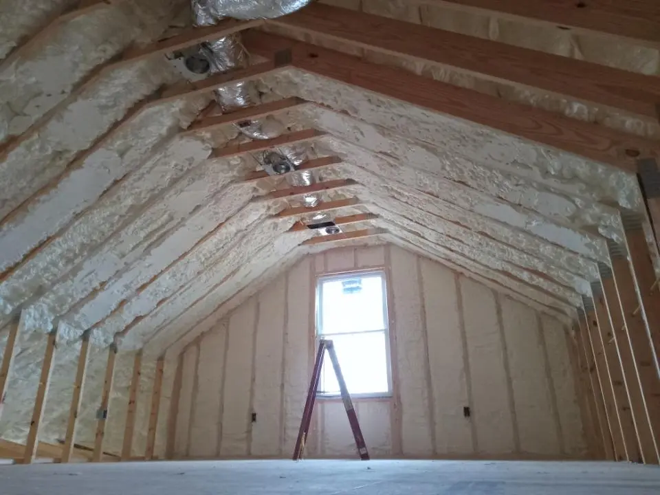 Spray foam roofing application for Crawl Space Insulation project in Dyer